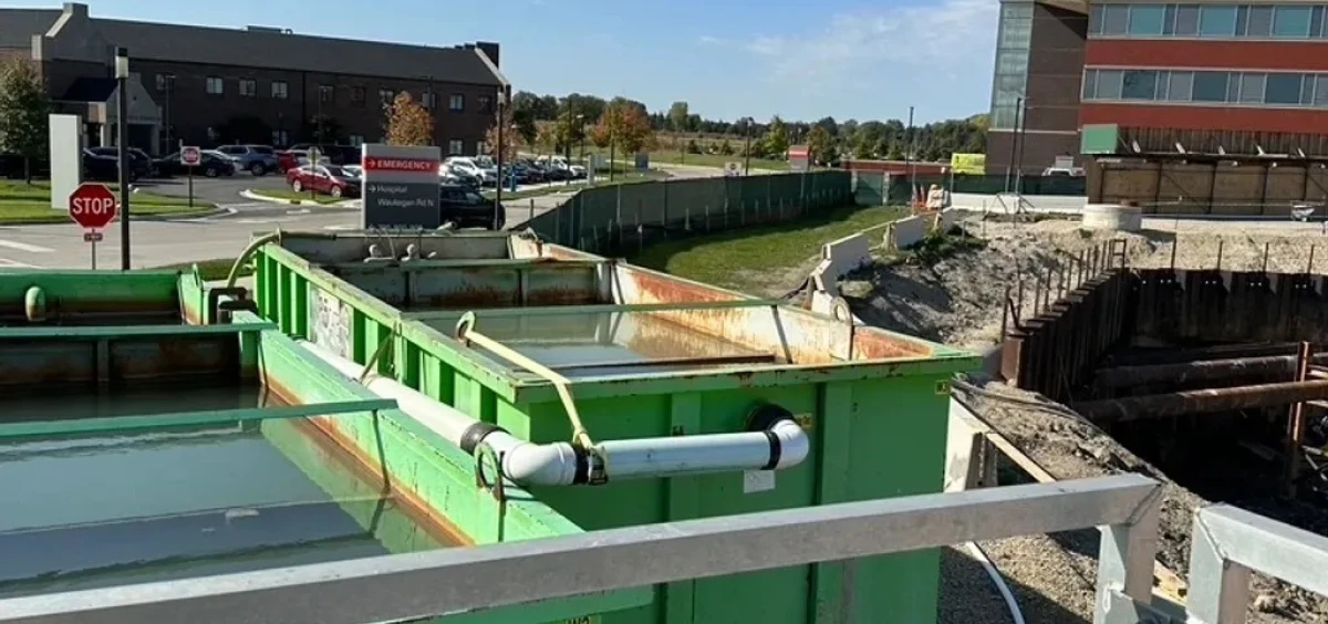 Building development with green waste bins