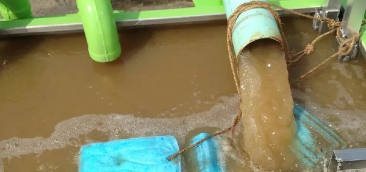 Water pipe releasing muddy water