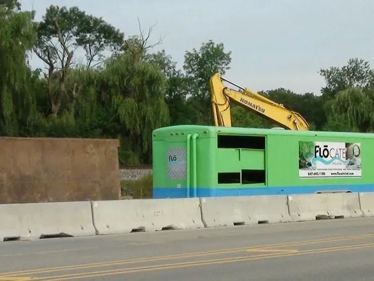 Roadside construction equipment and barriers