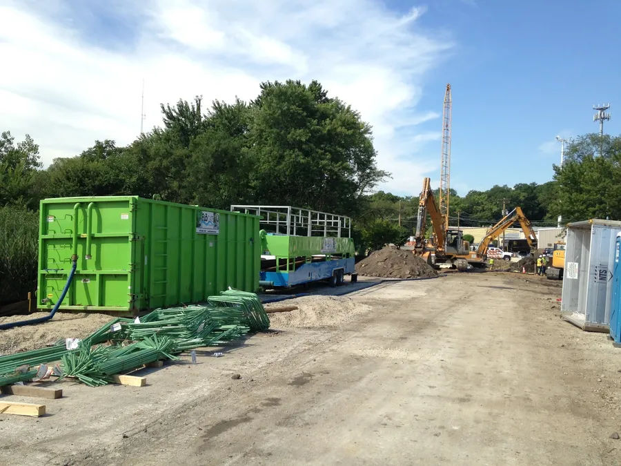 Excavators working on a sunny day